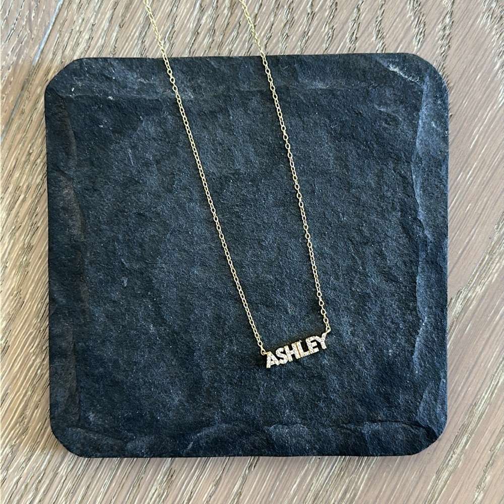 Baublebar 18K Gold Vermeil ASHLEY Nameplate Necklace